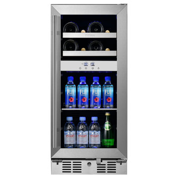 Titan Signature 15" 8 bottle 40 can SS Door Dual Zone Wine and Beverage Cooler