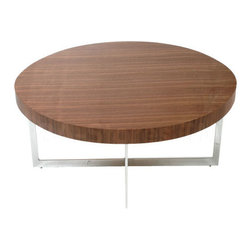 Oliver Coffee Table in Walnut / Chrome - Coffee Tables
