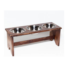 Country Pet Bowls Feeding Elevated Dog Bowl Stand Wood 3 Bowls Ger Middle 300 Mm