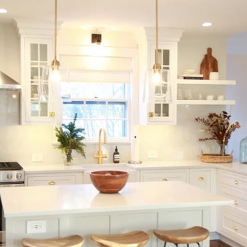 Contemporary Kitchen with the HydroTap Celsius All-in-One in Brushed Gold