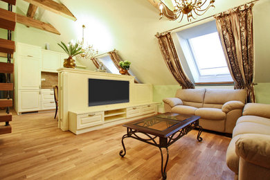 This is an example of a small traditional living room in Other.