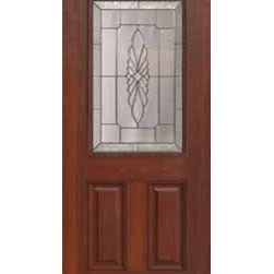 Entry Single Door 80 Fiberglass Versailles 2 Panel 1/2 Lite - Front Doors