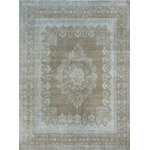 Noori Rug - Fine Vintage Distressed Mwamba Beige and Brown Rug, 9'7x12'11 - Pairing a traditional design with a pronounced abrash, this hand-knotted rug has the appeal of a prized antique. Because of each rug's handmade nature, no two are exactly alike, and quantities are limited. To extend the life of this rug, we recommend to always use a rug pad. Professional cleaning only.