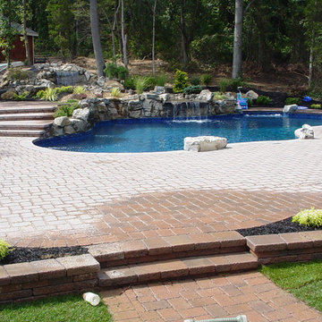 Poolscape with Moss Rock Waterfall