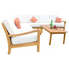 8-Piece Nain Teak Sectional Sofa Set With Canvas Air Blue Sunbrella Cushions