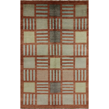 7'x10' Rust Red Hand Knotted 100% Wool 300 Kspi Super Fine Gabbeh Area Rug H7120