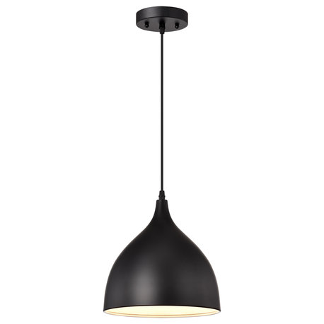 CHLOE Lighting WALTER Industrial 1-Light Textured Black Mini Pendant