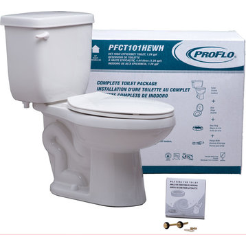PROFLO PFCT101HE Two-Piece High Efficiency Toilet With Elongated - White