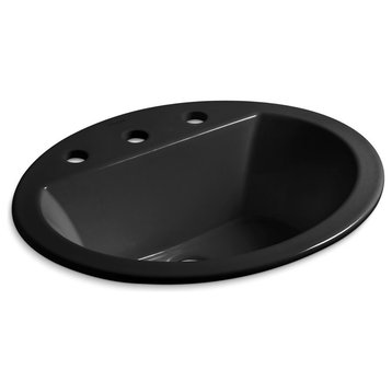 Bryant Oval Self-Rimming Lavatory With 8" Centers, Black