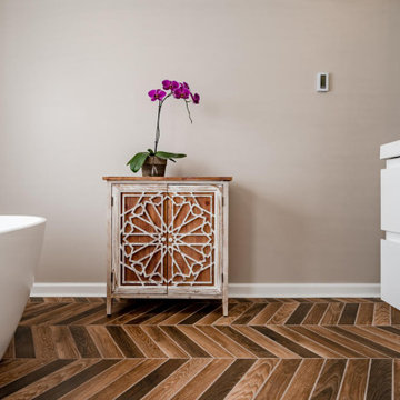 West Chester Herringbone/Chevron Master Bathroom