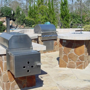 Houston patio with smoker, grill & sink