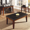 Granite Bello Collection End Table w Black Granite Top