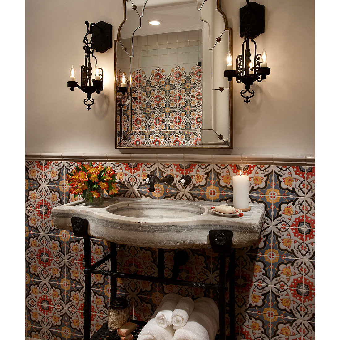 Mosaic Tile Powder Bath