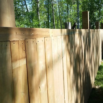 300' straight fence; thru the trees!