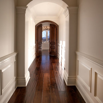 Classical White Hallway with Arches