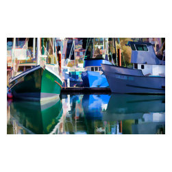 Douglas Page Photographic Arts - Newport Fishing Fleet, Art, Canvas Giclee, 18"x12" - Prints And Posters