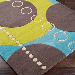 Forum Rug in Chocolate, Sea and Moss - Rugs
