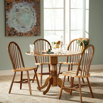Five Piece Traditional Dining Set In Light Brown Finish