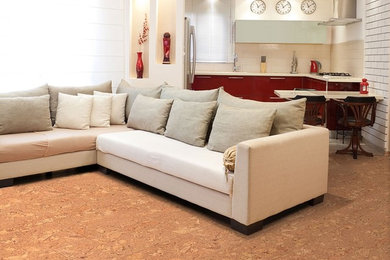 Inspiration for a mediterranean family room remodel in Miami