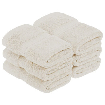 6 Piece Egyptian Cotton Soft Quick Dry Towel, Cream