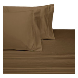 Royal Tradition - 100% Cotton Sateen Sheet Set, 1000 TC Solid, Taupe, Olympic Queen - Sheet And Pillowcase Sets