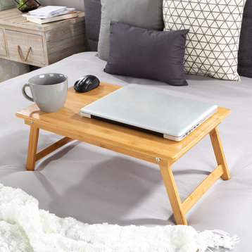 Lavish Home Bamboo Lap Desk With Adjustable Top and Drawer