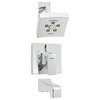 The Edge Shower System With Diverter Valve and Tub Spout, Polished Chrome