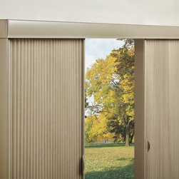 Traditional Beige Patio Custom Window Honeycomb Shades by Hunter Douglas - Cellular Shades