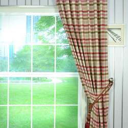 Paroo Cotton Blend Middle Check Tab Top Curtains & Drapes - Curtains