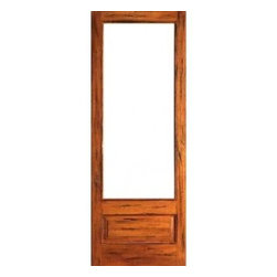 Rustic-1-lite-P/B French Solid 1 Panel IG Glass Single Door - Front Doors