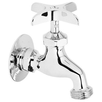 LK69CH Commercial Single Hole Wall Mount Faucet With Hose End Chrome