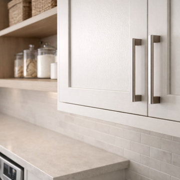 Custom Laundry Room Cabinet Hardware and Premium Storage Design Detail
