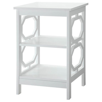 Transitional style End Table With plenty space, White