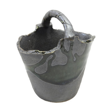 Small Black Bucket Vase