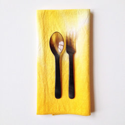 Mustard Yellow Dip Dye Linen Napkins - Napkins