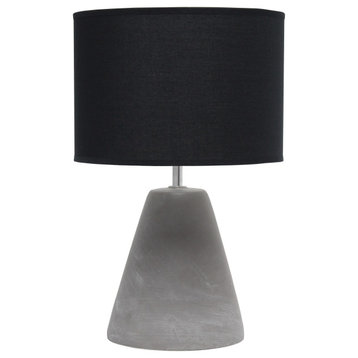 Simple Designs Pinnacle Concrete Table Lamp, Black