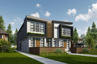 Home design - mid-sized modern home design idea in Calgary