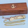 Brass/copper Bosun Whistle 6'' With Rosewood Box, Brass Bosun Whistle, Decorati