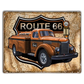Gas Truck Map, Classic Metal Sign