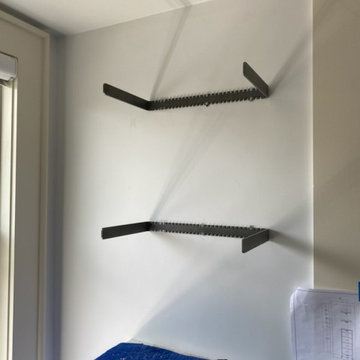 Boston area custom closet with floating shelves