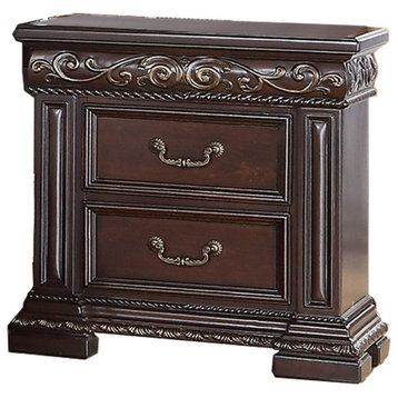 Best Master Furniture Africa 29" 2 Drawer Solid Wood Nightstand in Cherry