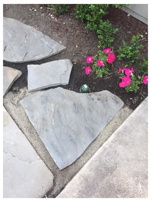 Garden pebbles vs dirt vs paver cement