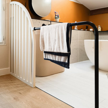 Chambre avec espace bain et dressing sur-mesure