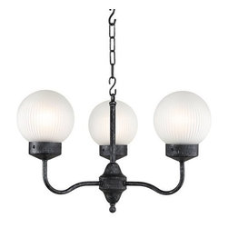Royce Lighting - Royce Lighting Saltillo Plug-In Chandelier with Frosted Ribbed Glass - Chandeliers