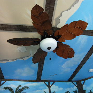 Treasure Island Pirate Mural Themed boys bedroom by MuralArt.com