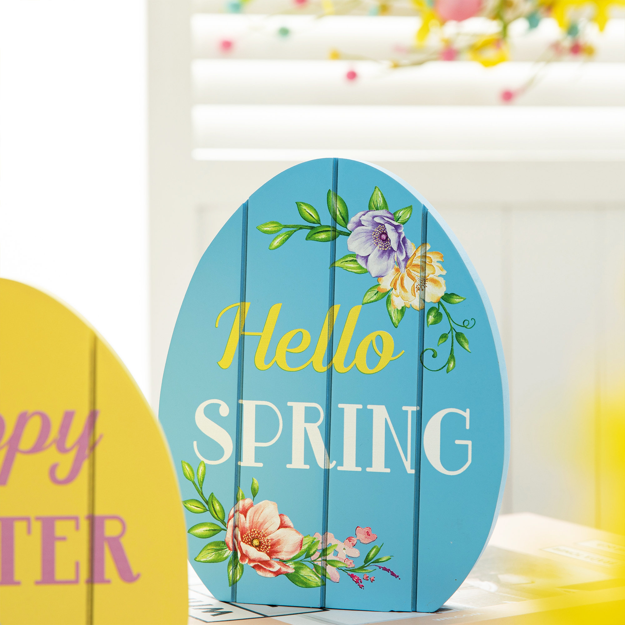 Easter Table Top Egg with Base & Decor