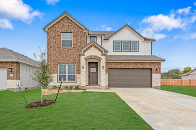 Example of a transitional exterior home design in Austin
