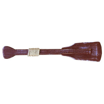 Wooden Hampshire Decorative Squared Boat Oar With Hooks, Rustic, 12"
