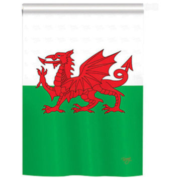 Wales 2-Sided Vertical Impression House Flag