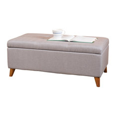 Midcentury Benches | Houzz - GDFStudio - Etoney Contemporary Fabric Storage Ottoman, Light Gray -  Upholstered Benches